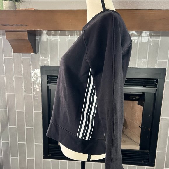 ATHLETA 24/7 Black Striped Crewneck Sweatshirt Size Small - Picture 4 of 6